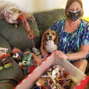 Volunteer Sandy with dog Floyd