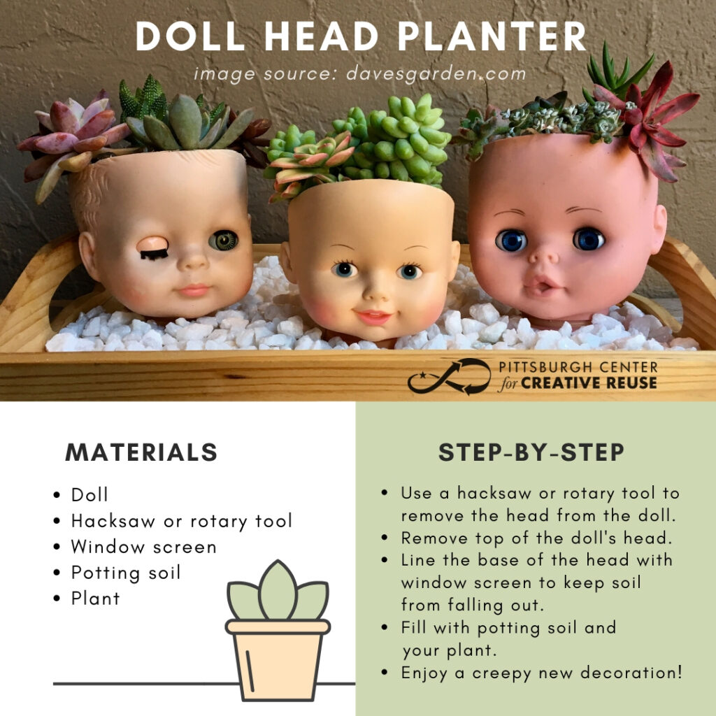 doll head planter instructions