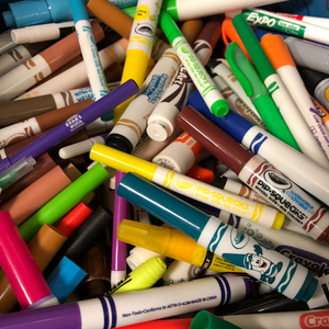 A pile of markers.