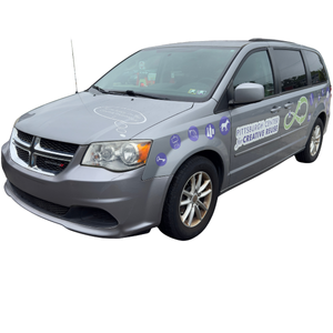 Gray mini van
